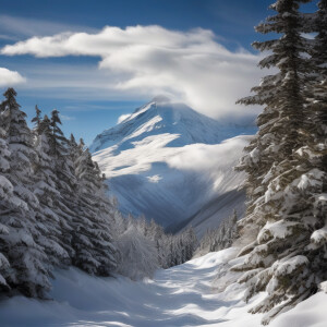 create a snowy mountain