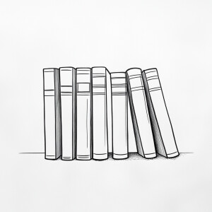 Develop a minimalist black outline illustration of a neatly arra...