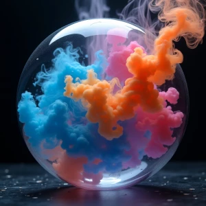 "Imagine a large, hollow glass sphere suspended in midair, gradu...