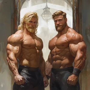 Here's a rewritten scene:

Before the mirror's reflective gaze,...