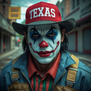 Sinister Mexican American wearing Hollywood make-up to look like...