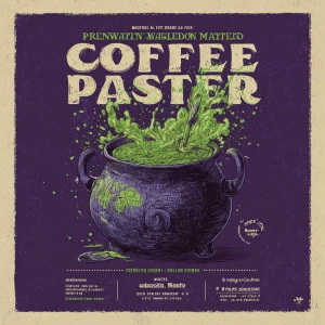 /imagine "hand-drawn wizard brewing coffee in a bubbling cauldro...