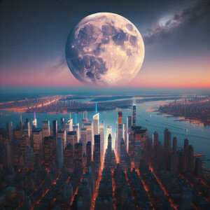 If you get caught between the moon and New York City portrait