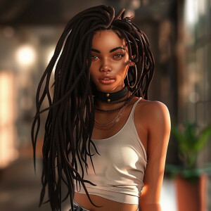 create a  ultra high resolution 3d  beautiful African American w...