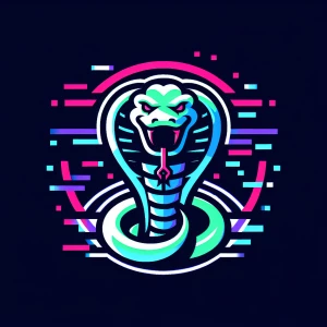 Cyber Viper 🐍⚡ – A neon-outlined, glitching AI snake, hypnotiz...