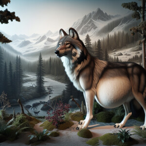 Realistic pregnant wolf