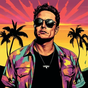 Elon Musk in GTA art style, , in the style of a Grand Theft Aut...