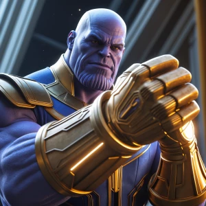 Thanos using the infinity gauntlet