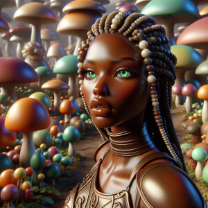 3D image of a Beautiful LIGHT SKIN African American woman, she h...