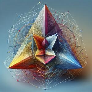 Each line must be a different colors 5 dementional Triangle