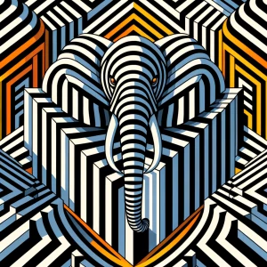 Create an optical illusion image themed around Uganda, with a hi...