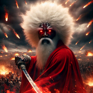 In the midst of chaos, a figure emerges,
Black Christ, with a wh...