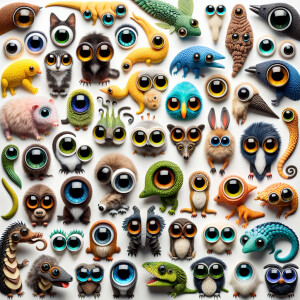 Cute hybrid animals with big eyes