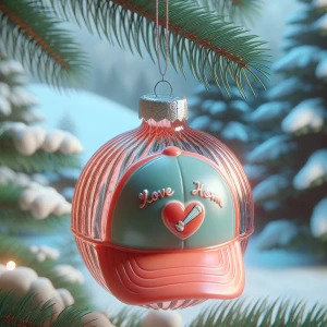 Photorealistic A photo of a 1950s kitschy blown glass Christmas...