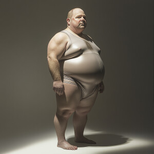 Create a hyper-realistic full-body image scan of Brian Buhlinger...