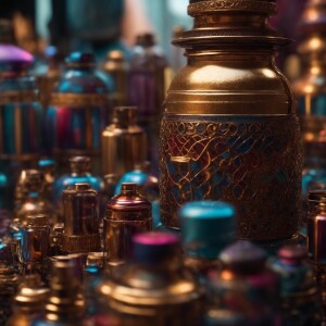 A genie trapped in a bottle 8k uhd, dslr, film grain, Fujifilm X...