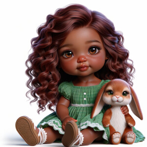 create an adorable hyper realistic mahogany skin tone chibi todd...