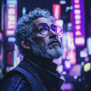 Within a sprawling metropolis, pulsating with vibrant neon and h...