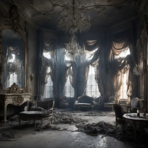 Imagine an eerie neo-Victorian palace nestled in a mist-filled w...