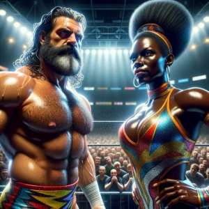 An image of 2 wrestler in the ring
