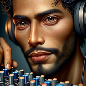 A dj man with a mixer