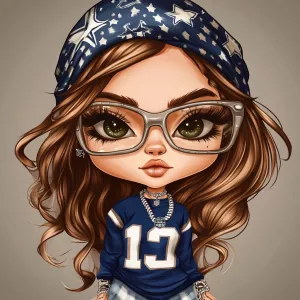 Wearing a Dallas Cowboys Jersey :1, immaculately designed  highl...