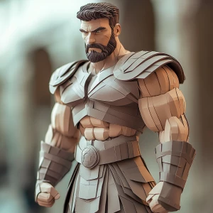 Tanos from avengers as gladiator in carton style