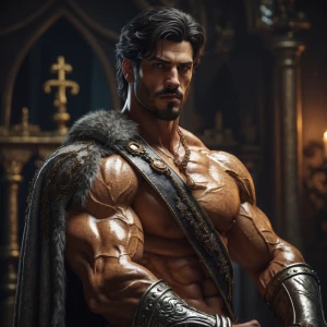 The muscular hairy prince  fullyneikein front of the king estaba...