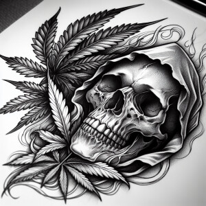 A tattoo sketch in the style of tattoo realism of Death. It’s a...