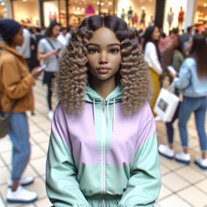 Generate an 3-D realistic image featuring a light skin African-A...