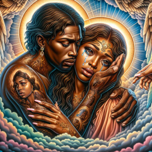 Ensure that the image distinctly represents both Jesus Christ an...