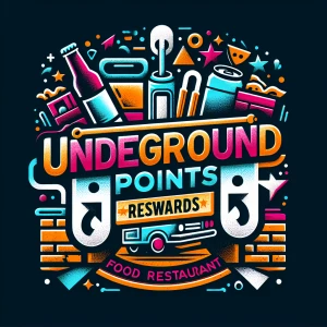 Generate a rewards points logo for my food restaurant with the words, underground points in it, and give it an urban Street feel to it