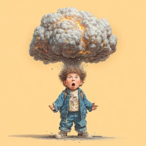 **Adam Bomb** - A Garbage Pail Kid with a mushroom cloud explosi...