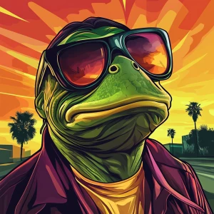 MEME PEPE in GTA art style — KRIS — in the style of a Grand Thef...