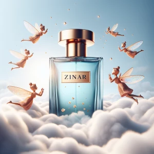 Make video add of Zinar perfume bottle , Showing in clouds with...