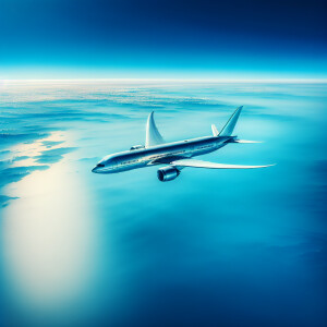 Airplane flight clear sky