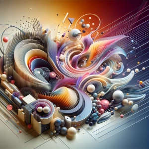 an artwork representing happiness, using bright colors, flowing...