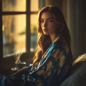 A highly realistic portrait of a beautiful Italian American tall...