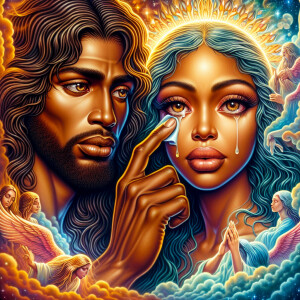 Ensure that the image distinctly represents both Jesus Christ an...