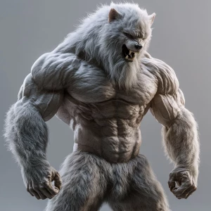 Lycan hairymuscles showing off full body view