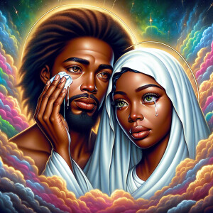 Ensure that the image distinctly represents both Jesus Christ an...