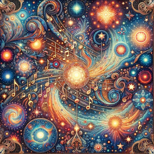 All over fabric print pattern, pretty high quality celestial mus...