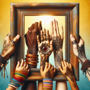 Holding photo frame