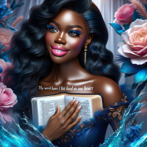 Create an image of an ultra-light-skinned African-American woman...