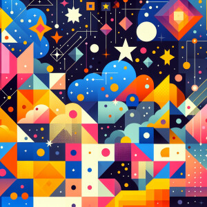 Wallpapers for a children's room with a starry sky in a minimali...