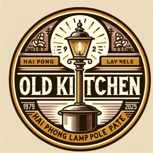 Brand name: Old kitchen - Pate Cot den ( Use fonts such as "Cinz...