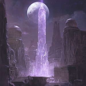 In the ethereal glow of a zenithal vintage-chic lunar colony, a...