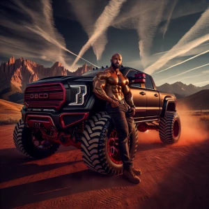 A colossal, muscular man, radiating a subtle golden glow, domina...