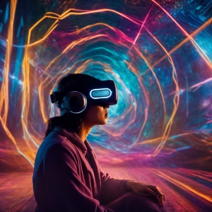 Create a digital illustration in a vibrant and immersive style t...