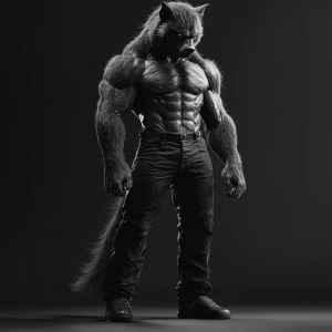 Lycan hairymuscles showing off full body view